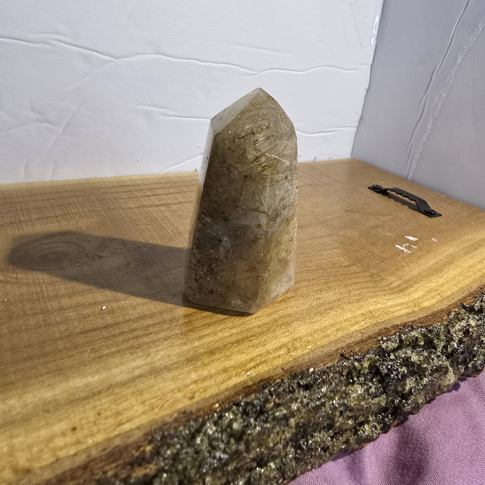 Golden Rutilated Inclusions Quartz Tower